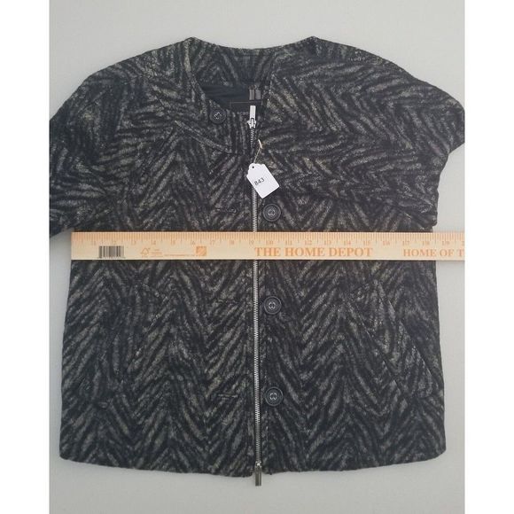 BCBGMAXAZRIA WOMEN'S JACKET/ BLAZER WOOL MIX PRINT FULL ZIP SIZE XXS #843 - Picture 7 of 11